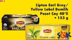 LİPTON EARL GREY/YELLOW LABEL DEMLİK POŞET ÇAY 48'Lİ 153 G